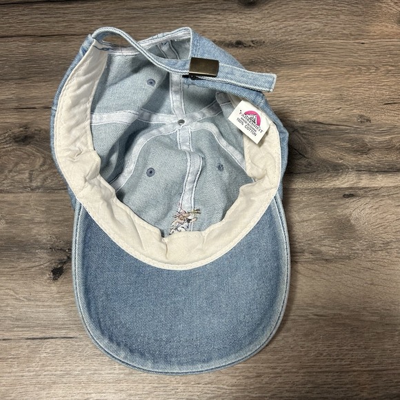 Winnie The Pooh Adjustable Hat Denim Disney Y2K center Small Logo - Picture 6 of 8